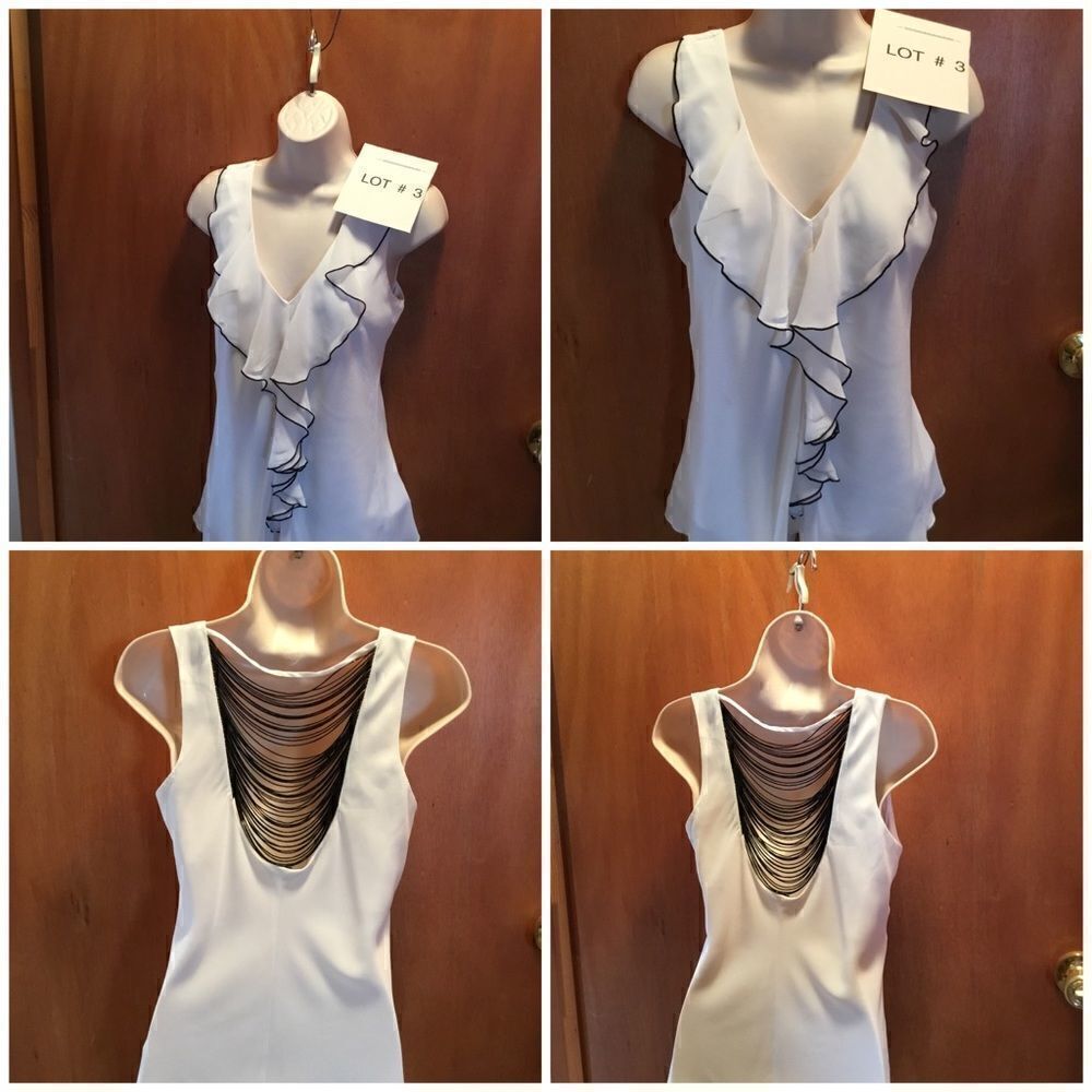 Ladies cream sleeveless top in small ruffle front
